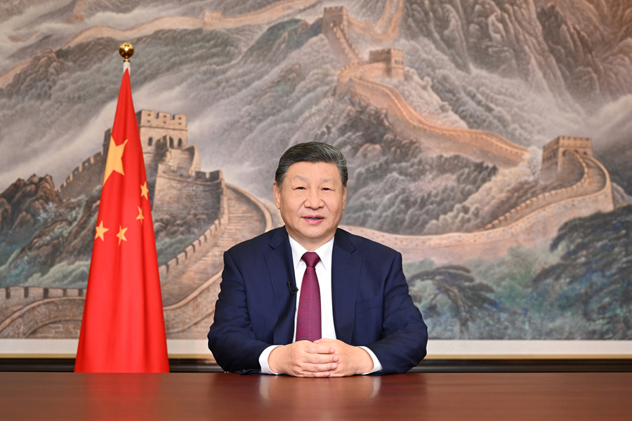 新年前夕，國家主席習近平通過中央廣播電視總臺和互聯網，發表二〇二六年新年賀詞。