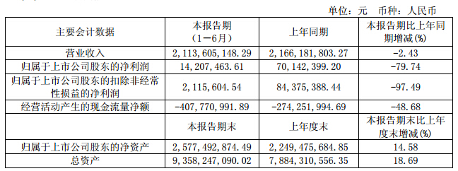 主要會(huì)計(jì)數(shù)據(jù)