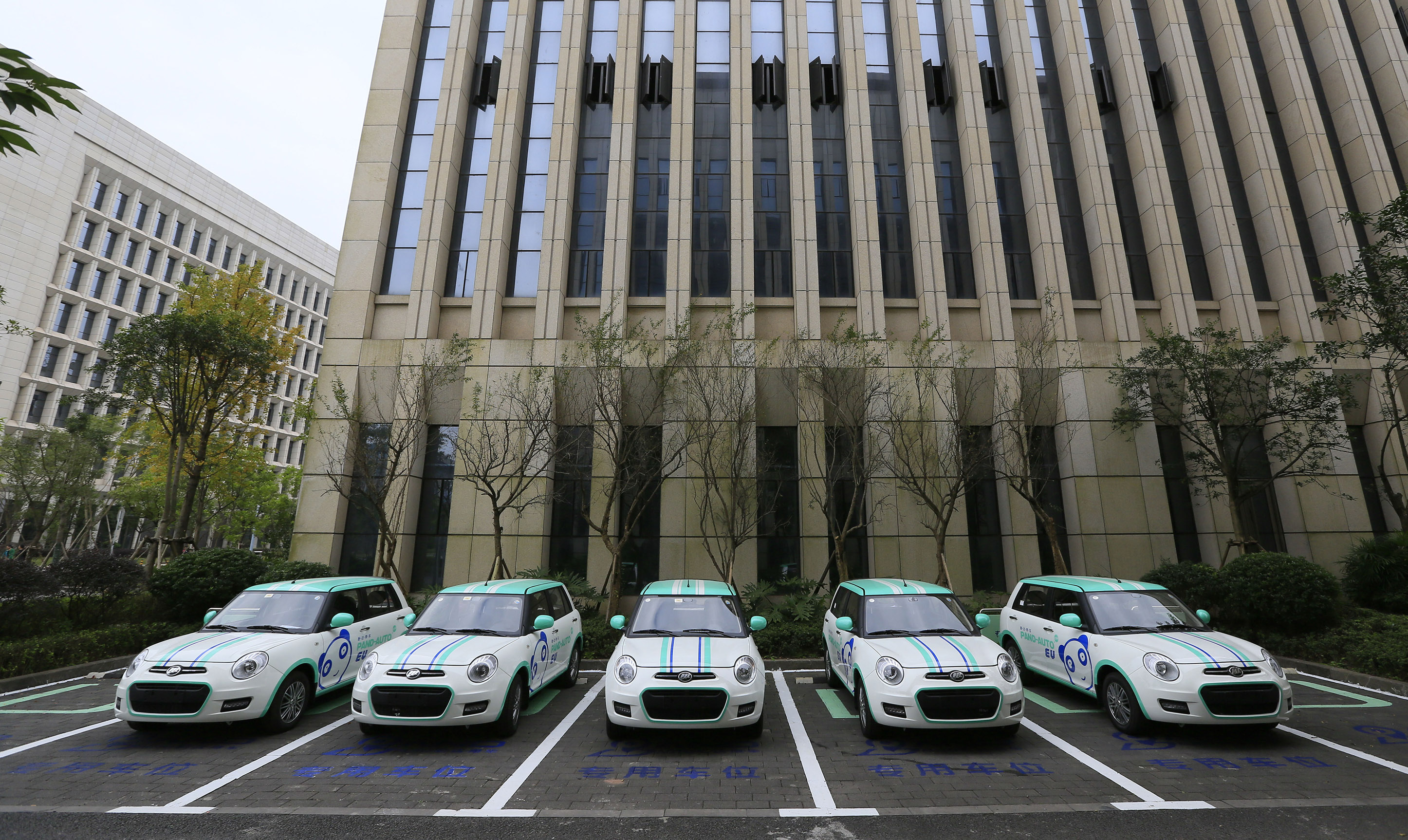 重慶首批分時租賃新能源汽車投入使用  秦廷富 攝  新華社發(fā)