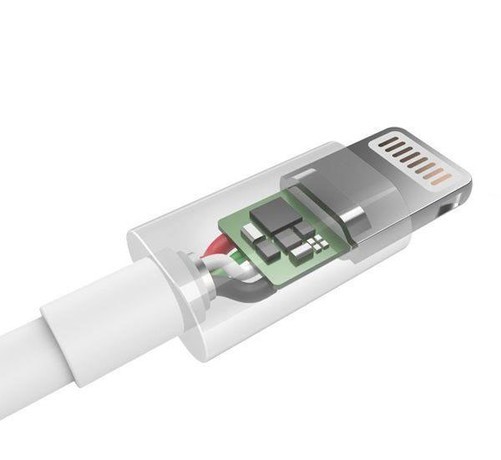 MFi認(rèn)證的Lighting充電線內(nèi)置有識別芯片
