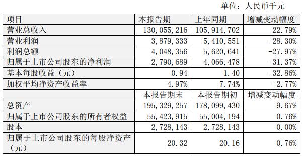 比亞迪2018年度主要財務數(shù)據(jù)和指標