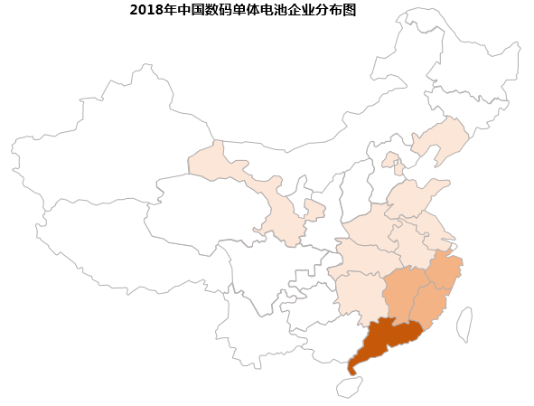 中國動力電池與消費類電池企業(yè)分布圖