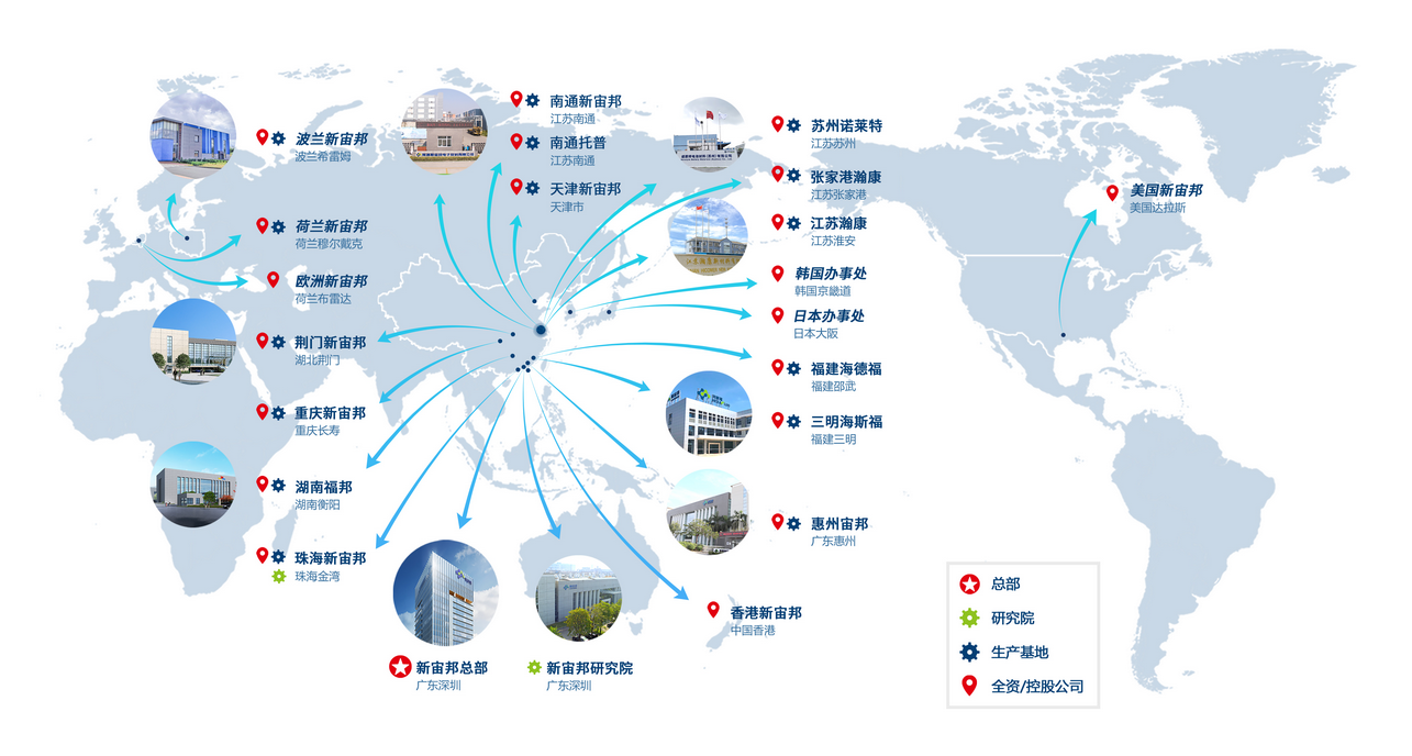 鋰離子電池電解液提供商新宙邦全球布局；圖片來源：新宙邦