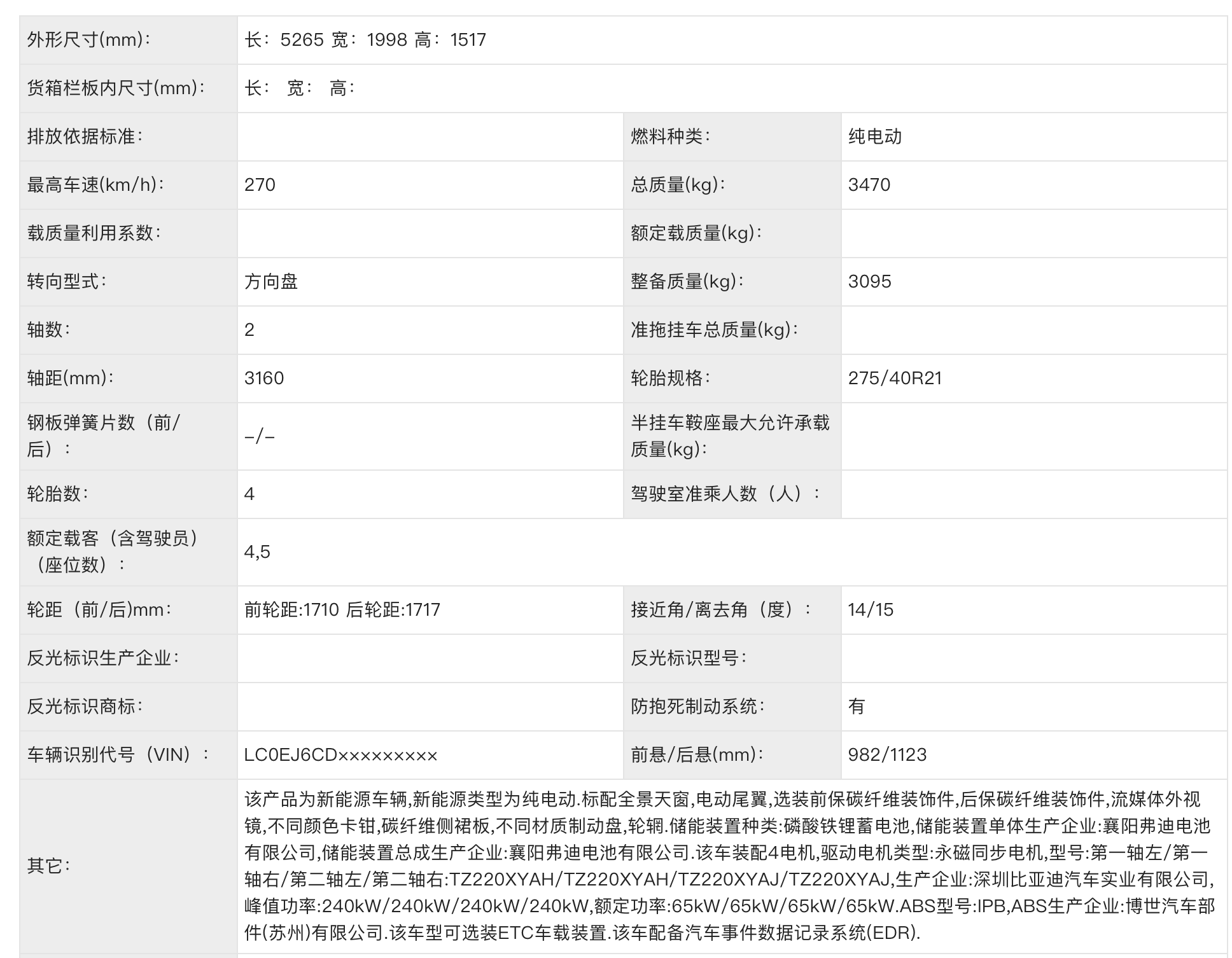 仰望U7工信部申報(bào)信息